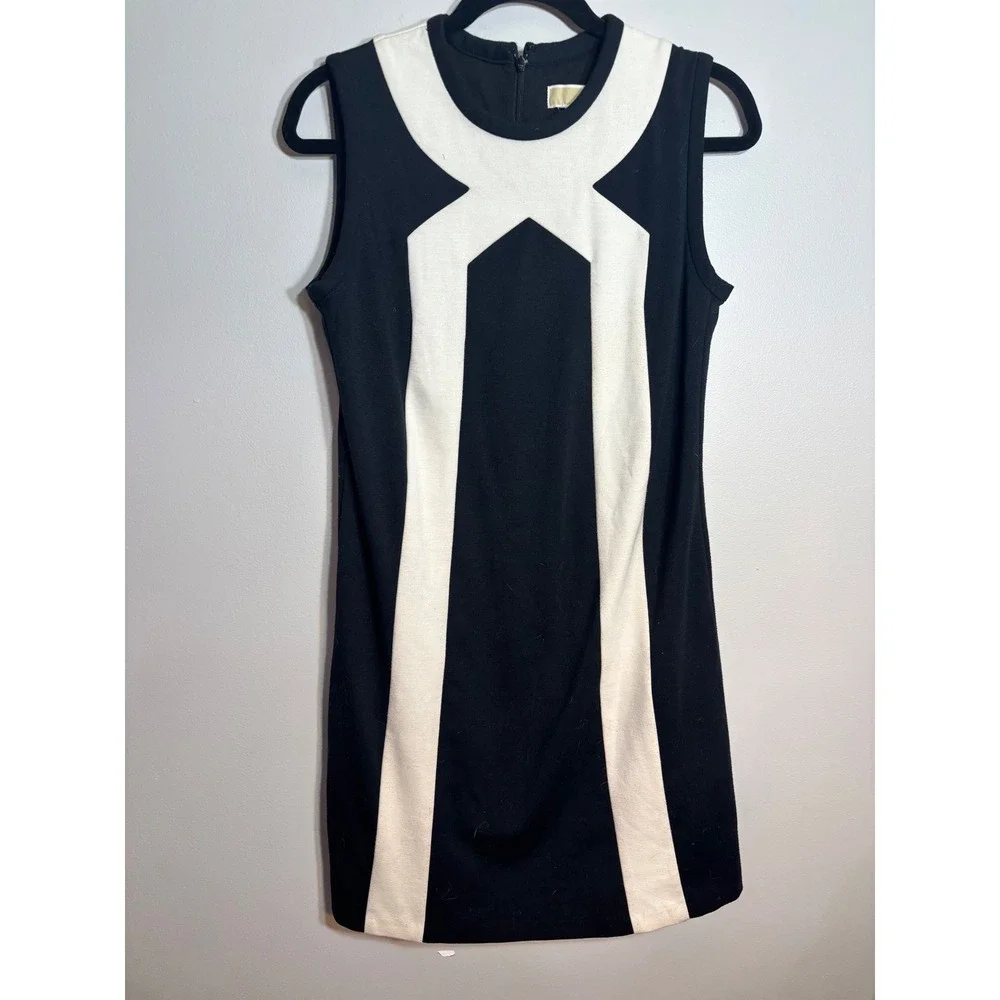 Michael Kors‎ Black White Sleeveless Sheath Dress Size S P